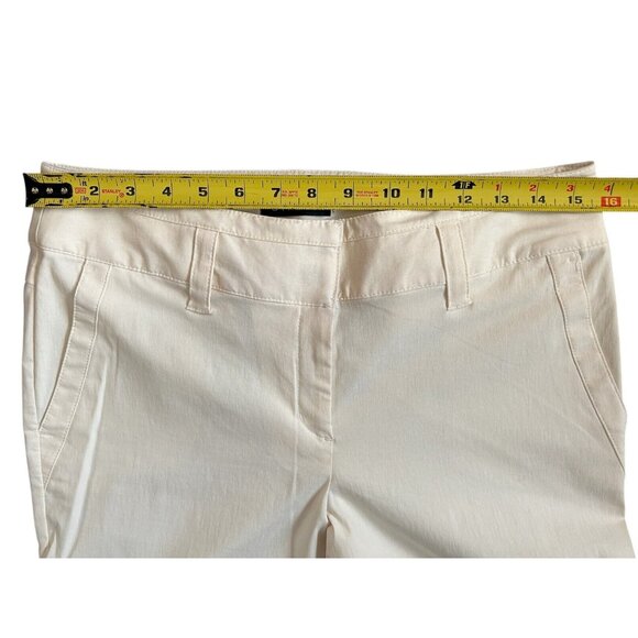 Liz Claiborne Axcess Ivory Straight Leg Pants Stretch Belt Loops Mid-Rise Size 6 - Picture 9 of 12